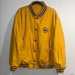 NCAA Michigan Wolverines Reversible Letterman Jacket, size XL